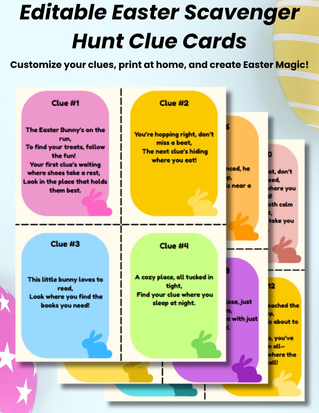 Editable Easter Scavenger Hunt For Kids Canva Template Printable Clue