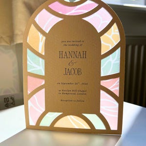 Stained Glass Wedding Invitation SVG | Layered Vellum Invite Template (Digital Download)