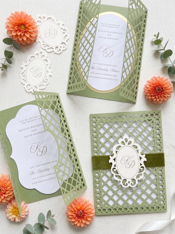 Garden Trellis 5x7 Invitation Suite | Digital Download | SVG Cricut & Canva Template | Silhouette