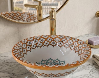 Handmade Ceramic Washbasin, Boho Bathroom Sink