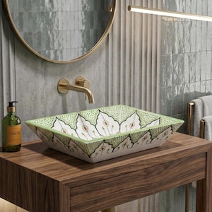 Handmade Artisan Ceramic Vessel Sink – Unique Pattern Design