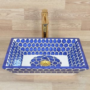 Ceramic Washbasin,Antique sink ,Moroccan Sink,Handmade Basin,Vanity Sink, Perfect for Bathroom,Free Shipping + Special Gift