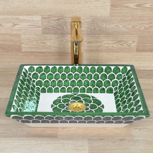 Ceramic Washbasin,Antique sink ,Moroccan Sink,Handmade Basin,Vanity Sink, Perfect for Bathroom,Free Shipping + Special Gift