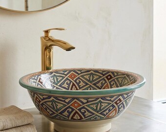 Hand Painted Drop-in Basin for Bathroom Vanity