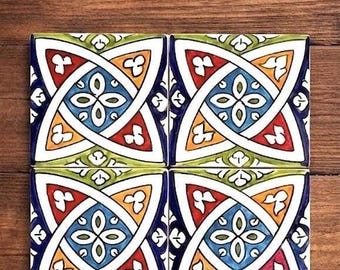 Small Batch Moroccan Tiles - 4x4 Zellige - Handmade Kitchen Wall Decor