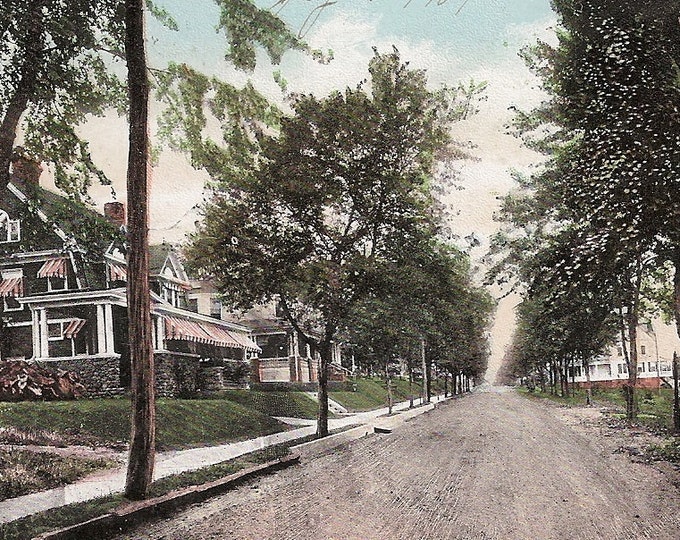 Haverstraw NY Hudson Avenue Early 1900s Residential Street Scene W/ Old