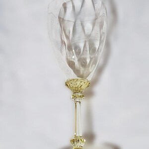 1930s Heisey Sahara Yellow Goblets – Old Dominion 3380 Diamond Optic, Set of 4 immagine 2