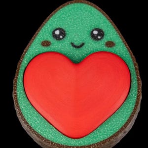 Avocado Heart Fidget Toy - 3D Print Fidget Clicker, Fun Interactive Handmade Decoration Unique Stress Relief Gift