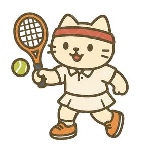 10 PNG Mochinyang Sports Special Sticker Pack – Cat Special Illustrations(cat characters,cat illustration,cozy stickers,planner stickers)