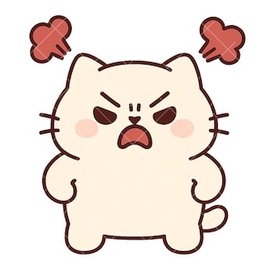 18+ Mochinyang Emotional Expression Sticker Pack PNG Cat Illustrations(cat characters,cat illustration,cozy stickers)