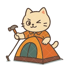 10 PNG Mochinyang Camping Life Special Sticker Pack–Cat Special Illustrations(digital stickers,Goodnotes stickers,iPad planner,cute sticker)