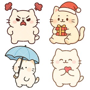 62+ Mochinyang PNG Digital Sticker Pack Cat Illustrations(aesthetic stickers,Goodnotes PNG,digital sticker pack,Kawaii stickers)