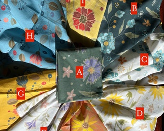 Floral Cotton Flour Sack Tea Towels, Set of 3