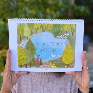 2024 Wall Calendar nature quotes, woods, woodland creatures, inspirational words, nature lover, for her, gift under 25, for mom, for friend image 1