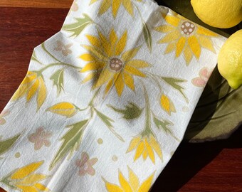 Sunflower Flour Sack Tea Towel, Cotton Kitchen Dish Towel