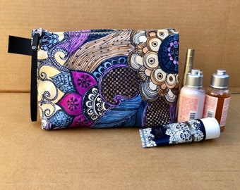 Cosmetic case, make up pouch, zipper pouch, toiletry bag, bridesmaid gift, gift for her, gift under 25, travel pouch, make up case, clutch