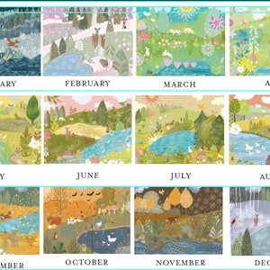 2024 Wall Calendar nature quotes, woods, woodland creatures, inspirational words, nature lover, for her, gift under 25, for mom, for friend image 2