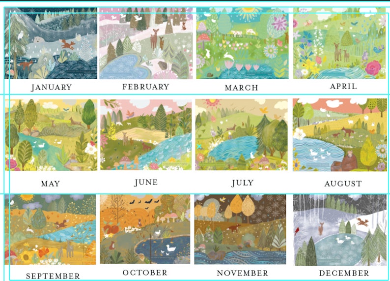 2024 Wall Calendar nature quotes, woods, woodland creatures, inspirational words, nature lover, for her, gift under 25, for mom, for friend image 2