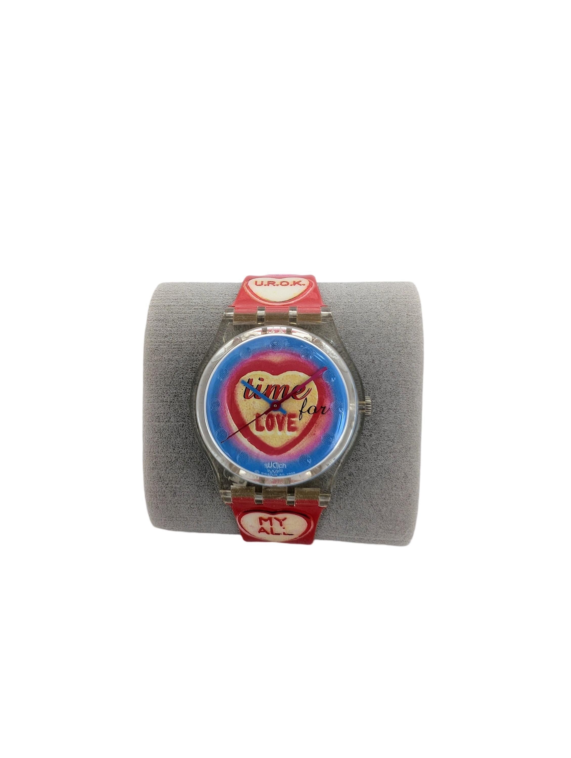 Vintage Swatch Watch GK293 Time for Love, 1999, Excellent 
