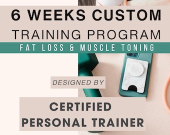 Custom 6 Week Fat Loss and Body Toning Workout Plan in Google Sheets Tracker | Personalized Fitness Program & Personal Trainer Consultation