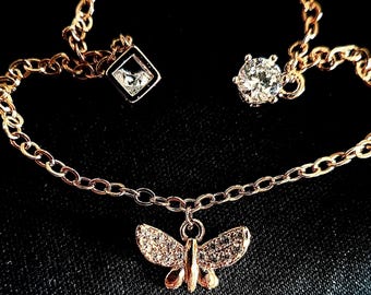Lab Grown Moissanite Diamond Ankle Bracelet: 18K Gold Sterling Silver, Royal Crown.Anniversary, Birthday, Valentines, Christmas