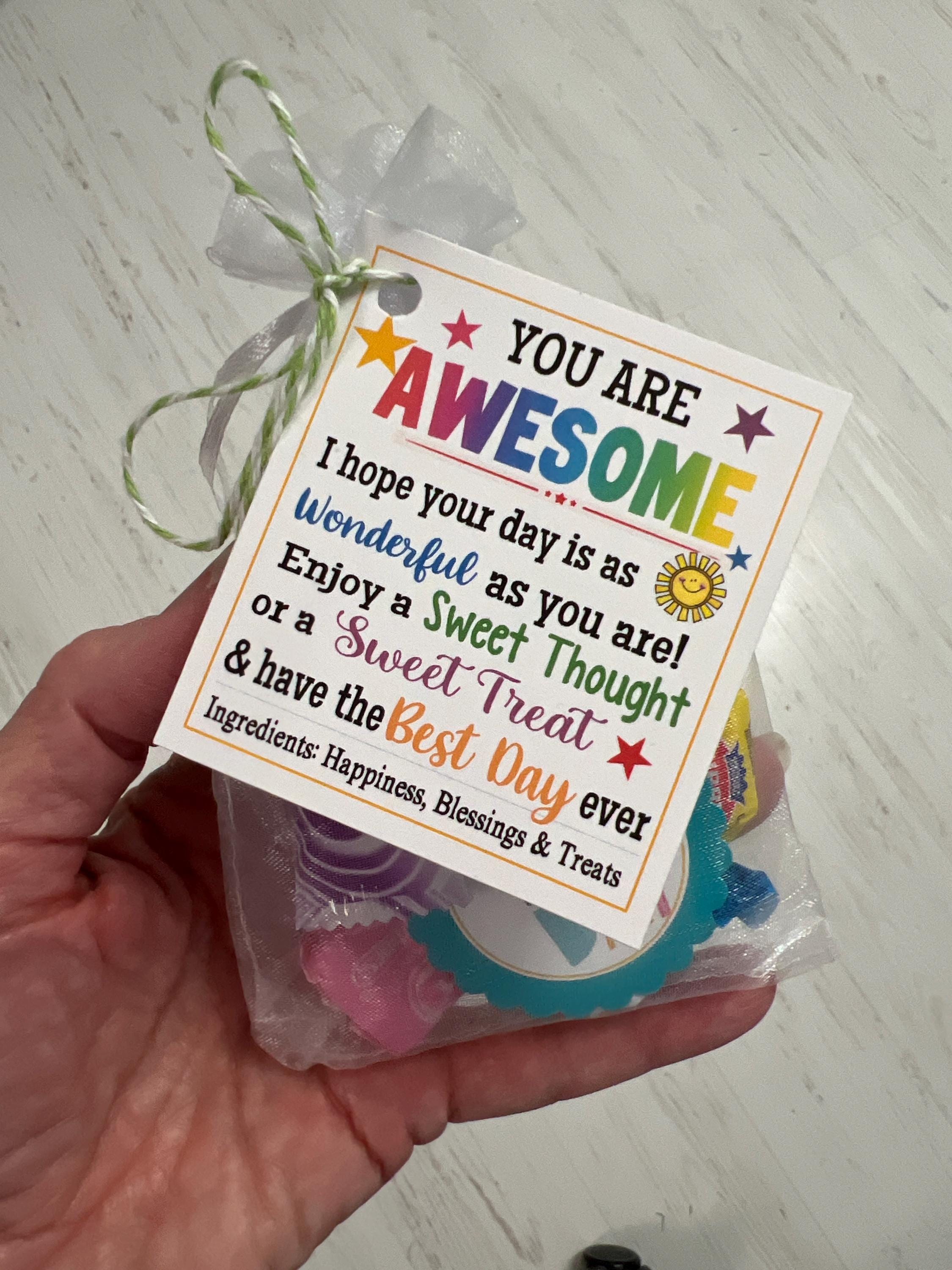 YOU ARE AWESOME  - sweet thoughts, goodie, bag, happy birthday, friends, coworkers, secretary, staff, appreciation, team gifts, thank you