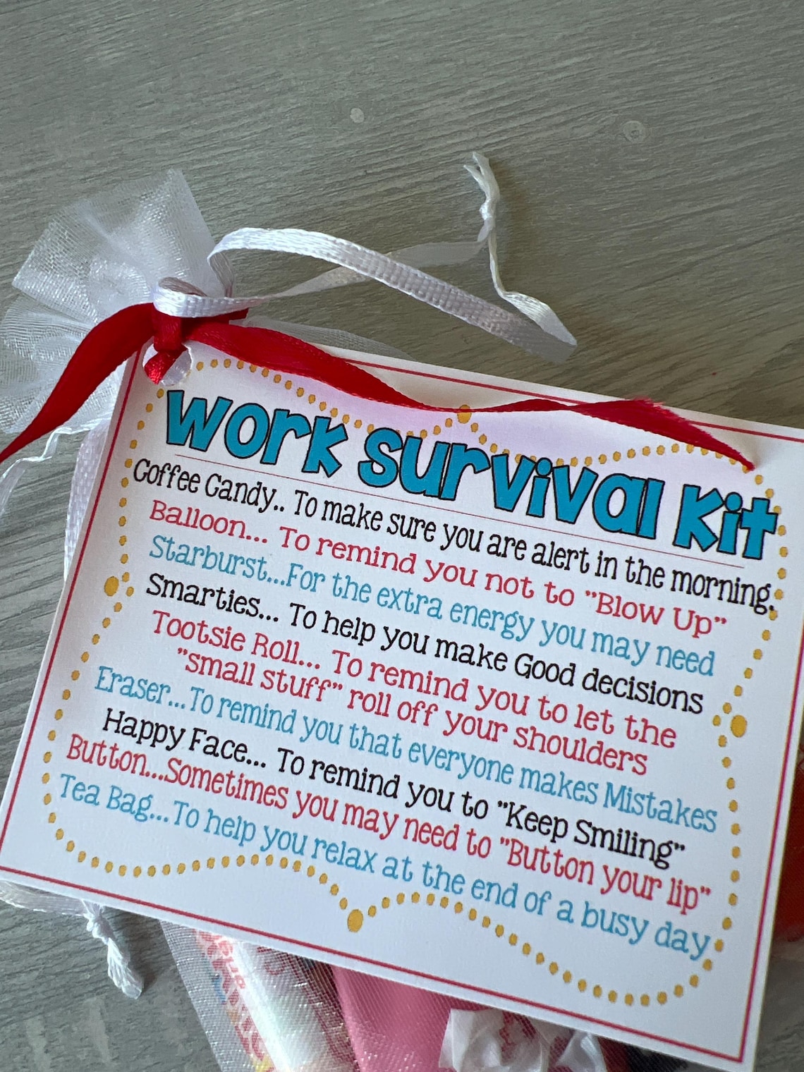Work Goodie WORK SURVIVAL KIT - Sweet Thoughts, Goodie, Bag, Happy Birthday ...