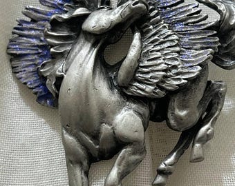 Vintage JJ Jonette Mythical Winged Pegasus Horse Pin Brooch