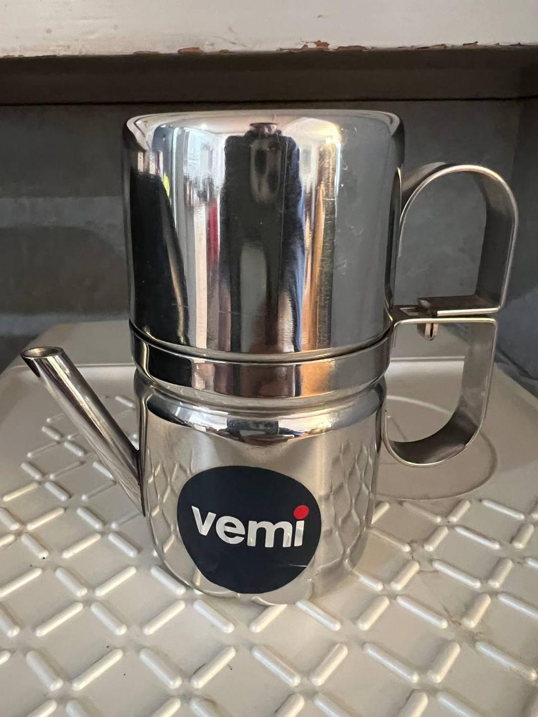Vemi Machine Vintage VEMI Neapolitan Coffee Maker, Mini Stainless Steel Moka Pot ...
