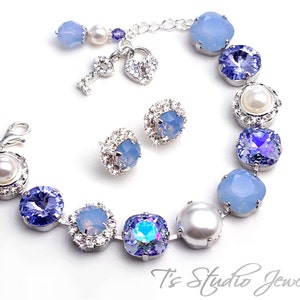 Periwinkle Ice Blue Opal Bridesmaid Wedding Bracelet