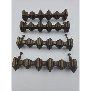 4 Stanley Buffet Door Pull Large Vintage Brass MCM 152mm Gothic Credenza