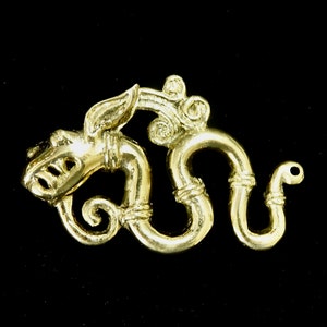 Vintage Tribal Dayak Kalimantan Borneo Brass Dragon Ear Weight- CVC807