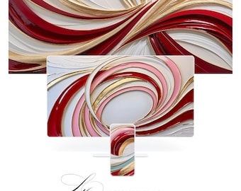 Abstract Christmas Wallpaper Bundle for Ultra-Wide, Desktop, Phone, TV & Tablet (Digital Download)