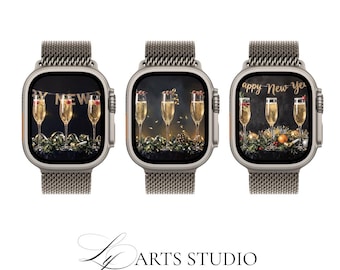 New Year's Champagne Watch Faces – Elegant Midnight Toast (Digital Download)