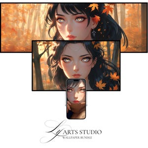 Autumn Anime Wallpaper Bundle | 4K Static Wallpapers for Desktop, Ultrawide, & Phone | Aesthetic Autumn Anime Background | Ly Arts Studio