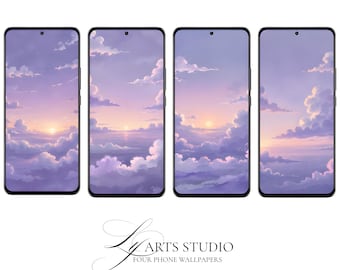 Purple Sunset Cloudscape Phone Wallpaper Set (Digital Download)