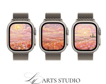 Orange Abstract Floral Smartwatch Wallpaper Pack |  Watch | Custom Watch Face | Instant Download Digital Art