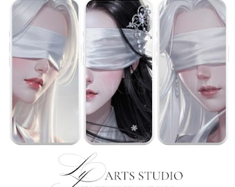 Winter Anime Live Wallpaper Bundle, Blindfolded Anime Girl, Animated Phone Background, Aesthetic   Lock Screen, High Res Digital Download