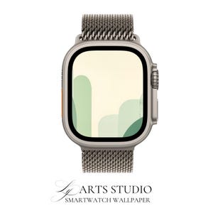 Sage Green Smartwatch Wallpaper: Boho Geometric Watch Face, Digital Download