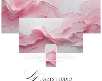 Blush Pink Abstract Wallpaper Bundle: 4K Impasto Texture (Digital Download)