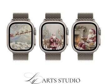 Vintage Santa Claus Smartwatch Wallpaper Bundle | Christmas Watch Faces (Digital Download)