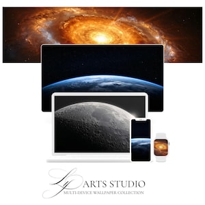 Realistic Space Wallpaper Collection: Cosmic Art for All Devices (Digital Download)
