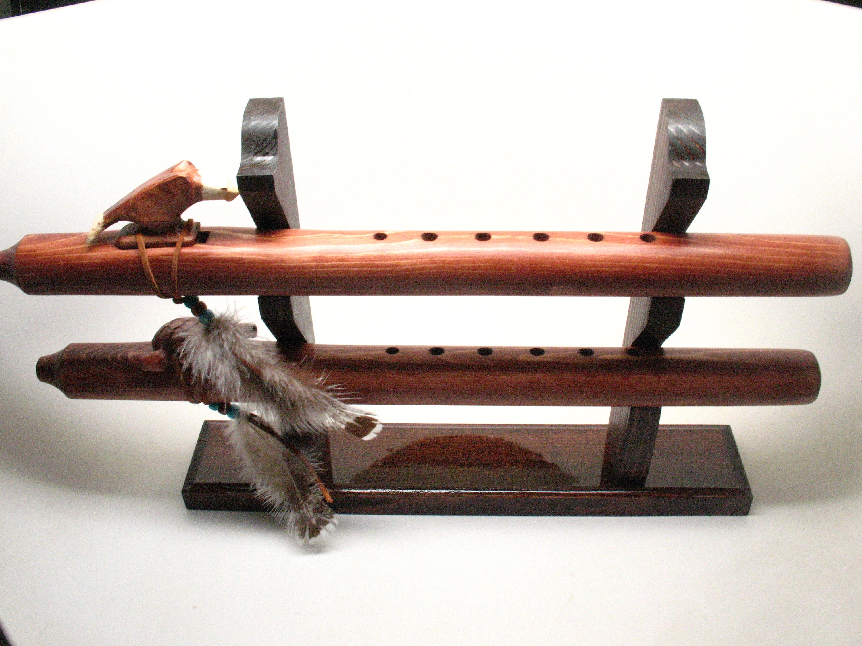 Native American Flute Stand Holder Holds 2 Flutes 1134 Etsy