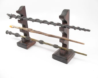 Magic Wand Stand Display Holds Three Wands #1429