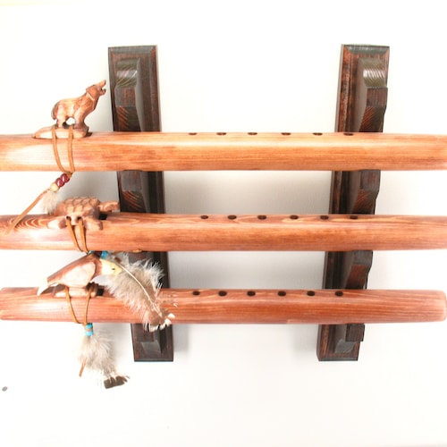 Native American Flute Whistle Stand Holder Wall Hanging Gift Etsy