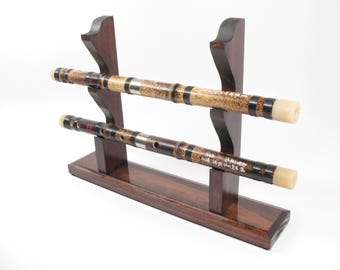 Bamboo Flute Stand Display Holds 2 Flutes #941