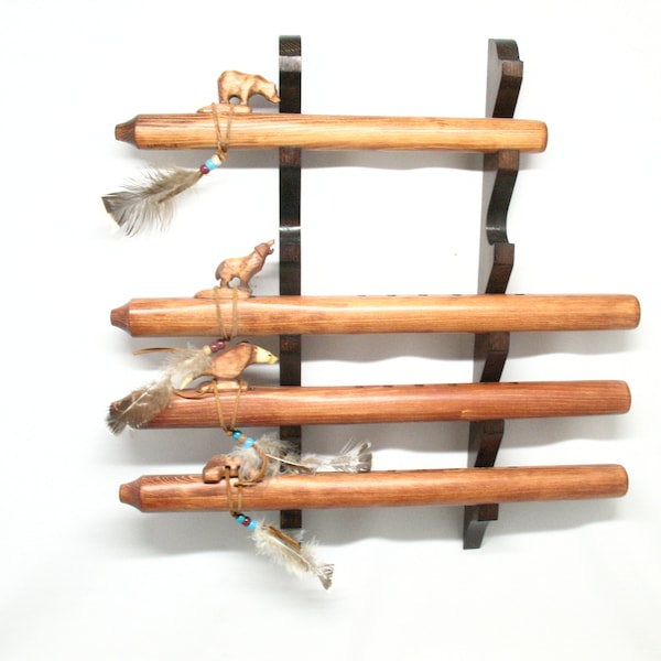 hardcover books for display Native American Flute Stand Holder Display Wall Hanging Holds 5 Flutes #814