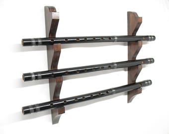Hanging Flute Holder Display Holds 3 Flutes #967