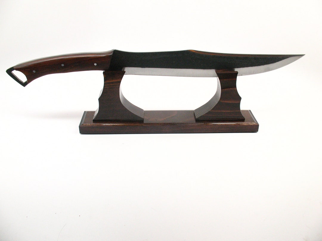 Machete Bowie Knife Fantasy Stand Holder Display Collector Desktop 682