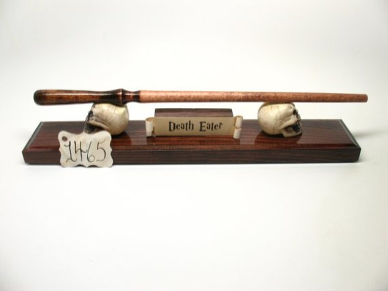 Magic Wand Death Eater Wizard Witch With Wooden Stand #1465